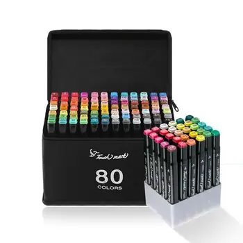 

12/24/36/48/60 Colors Dual Tip Art Marker Pens Fine Liner Markers Watercolor Drawing Painting Pen Brush School Supplies 04379