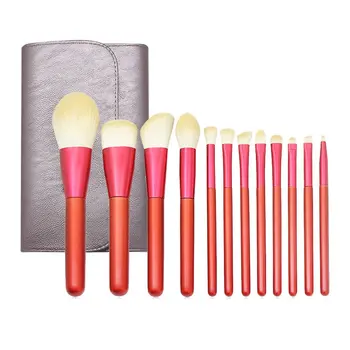 

12PCS Professional Makeup Brushes Set Powder Blush Foundation Eyeshadow Make Up Tool Brushes Cosmetic Beauty Sets Red Colors