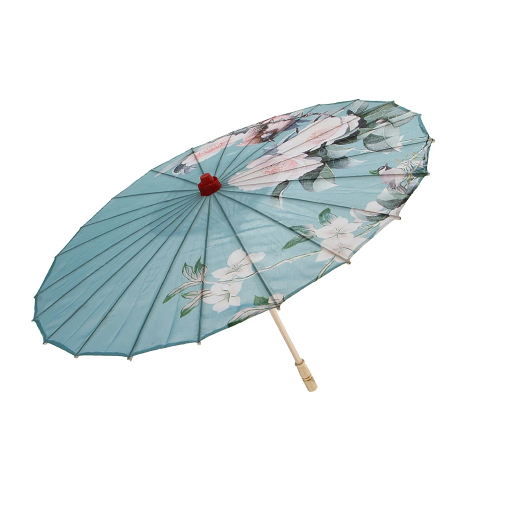 Vintage Chinese Silk Cloth Umbrella Handmade Art Painted Parasol for Wedding Party Favor Guests Gifts Performance Photo Prop