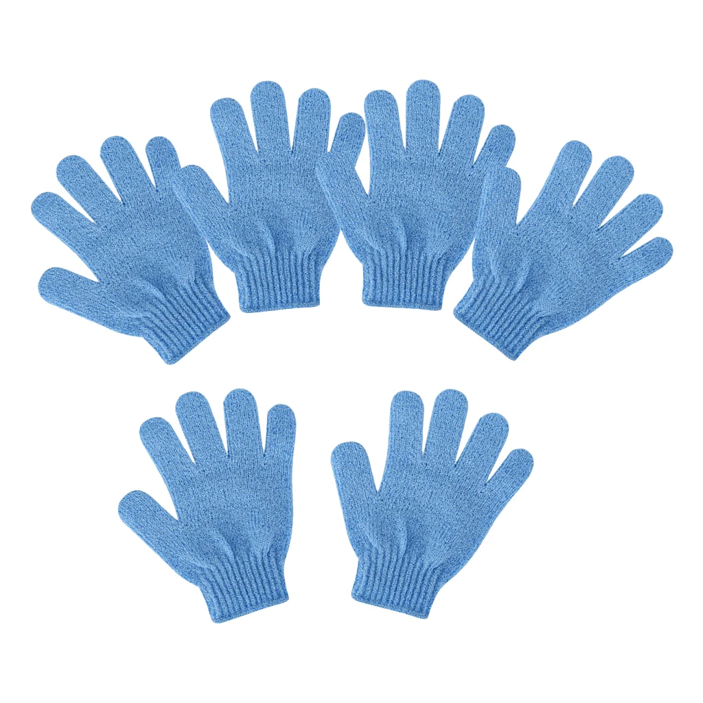6pcs Nylon Bath Cleaning Gloves Double Sided Exfoliating Gloves Body Scrubber Scrubbing Shower Gloves for Home Bathroom Use