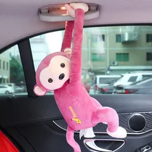 Креативная Автомобильная подвесная коробка из ткани с обезьяной пипи, поднос для сиденья автомобиля с большим лицом