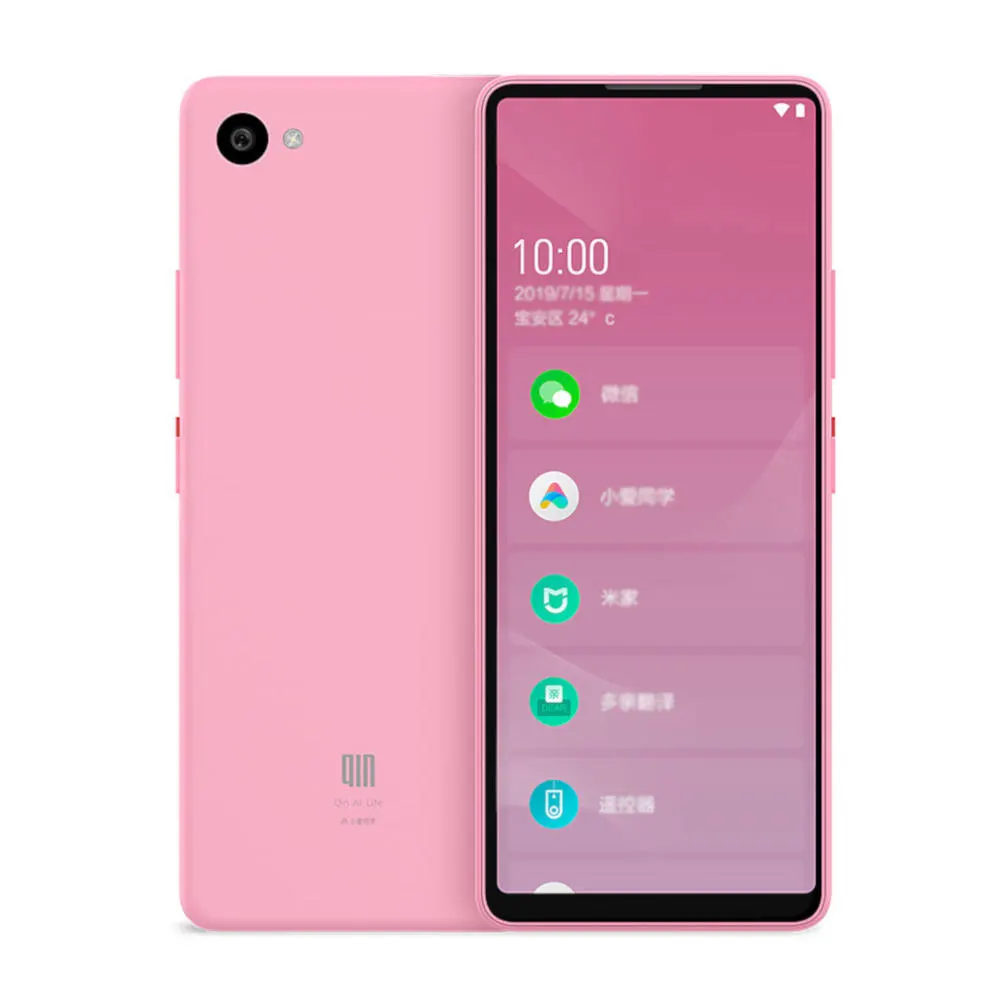 Розовый Xiaomi QIN Full screen Phon e 4G сеть с wifi 5,05 дюймов 2100 мАч Andriod 9,0 SC9832E четырехъядерный функция wifi AI переводчик - Цвет: Розовый