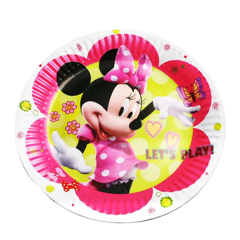 71pcs/set Disney Minnie Mouse Disposable Tableware Set Kids Birthday Gift Party Decoration Supplies Cup Plate Banner Tablecloth