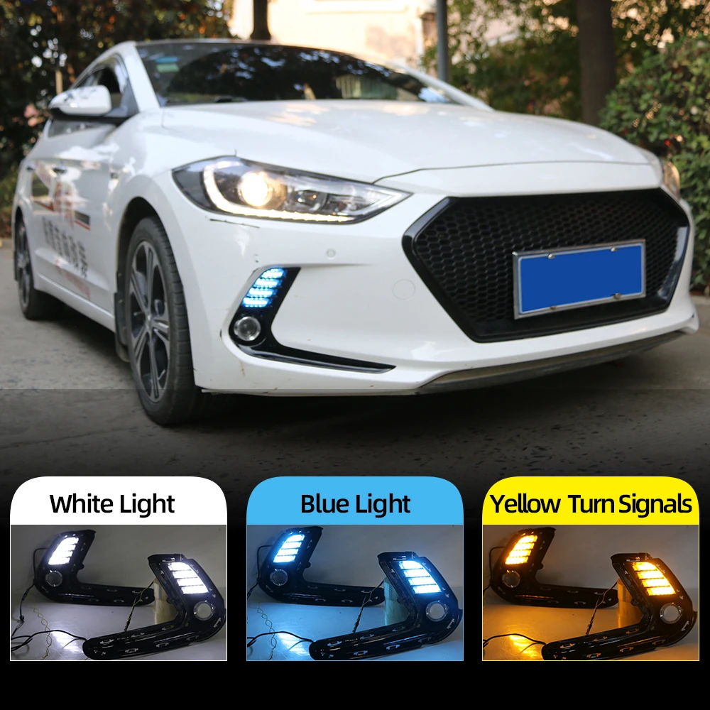 Автомобильный мигающий 1 пара светодиодный автомобильный DRL Дневной ходовой светильник Дневной светильник водонепроницаемый сигнальный светильник s для hyundai Elantra