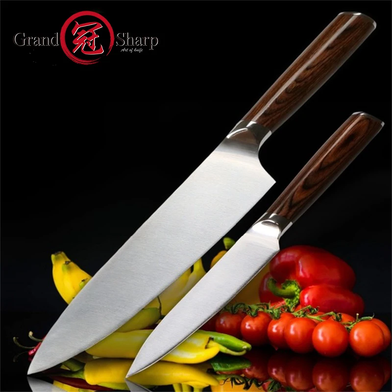 

GRANDSHARP Kitchen Knife Set 2Pcs Chef Utility Kitchen Knives Sets Top Grade Stainless Steel Kitchen Tools