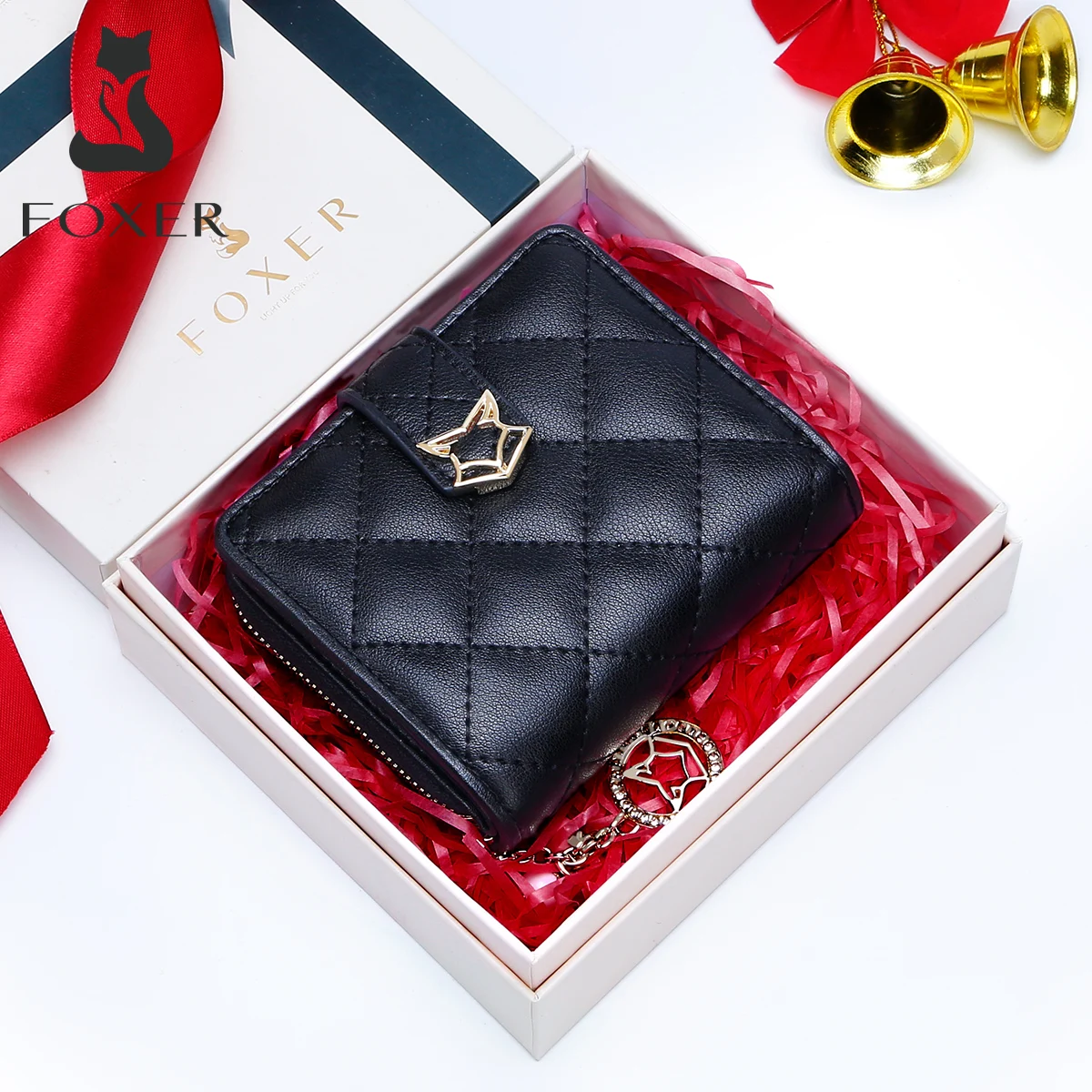 Short Wallet Genuine-Leather Foxer-Brand Card-Holder Female Purse Girls Fashion Women