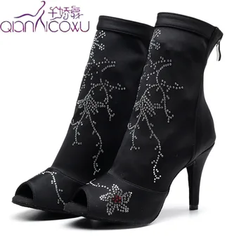 

Low Price Salsa Jazz Ballroom Latin Dance Shoes For Dancing Women Training Czech Women Pole Samba Cow Outsole With Heels Boots