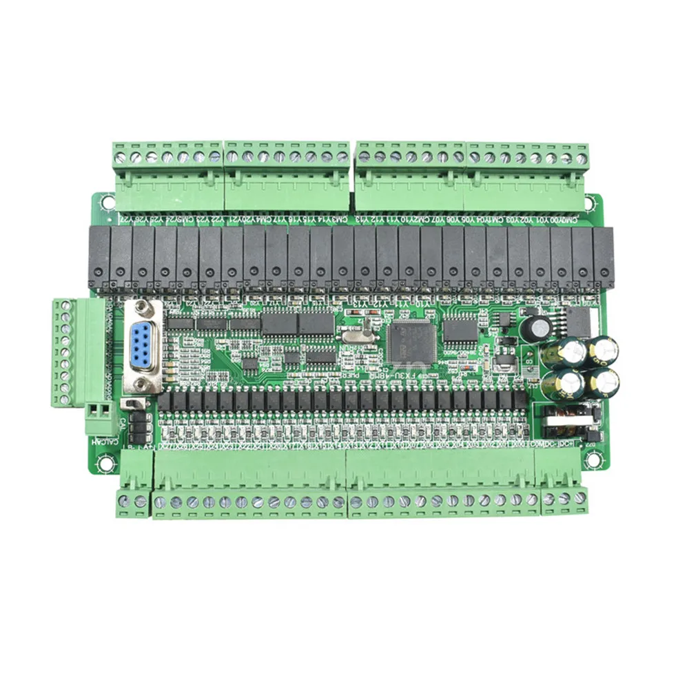 High speed FX3U-48MR/48MT 24 input output 6 analog 2 industrial control board with RTU CAN communication | Электронные