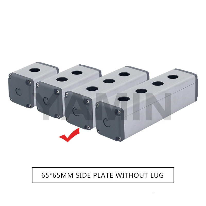 16/19/22mm Aluminium Alloy Protective Box For Metal Push Button Switch IP67 Waterproof Industrial 12/3/4 Holes Single Row - Цвет: 65MM 3 Hole