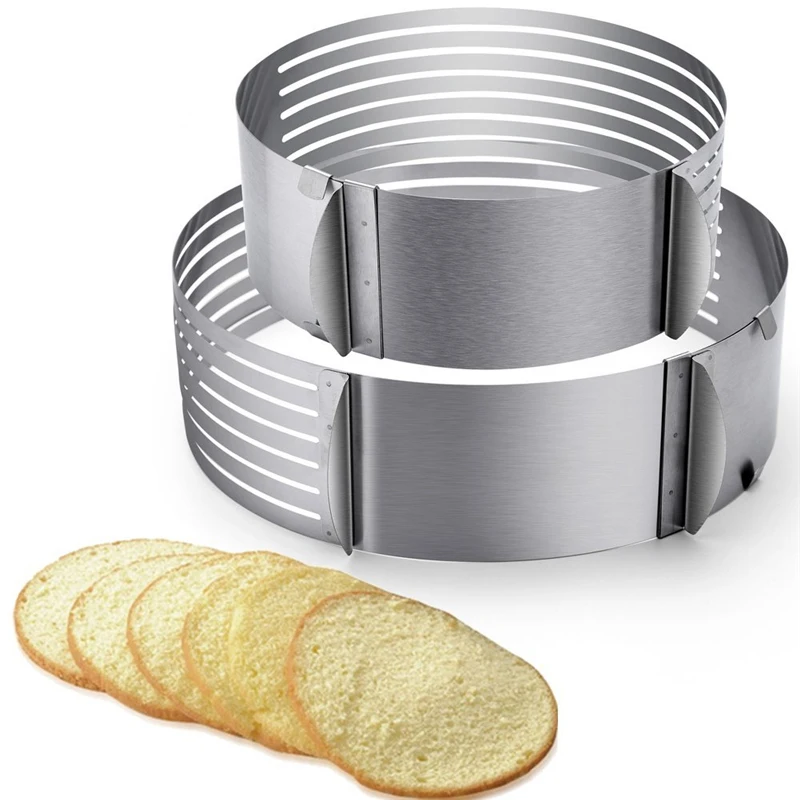

S/L Adjustable Stainless Steel Cutter Cake Layer Bread Round Slicer Device Mold Bakeware Cooking Cake RingTools Metal Circle