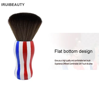 

Men'S Shaving Brush Beech Handle Soft Fiber Hair Cleaning Brush Barber Special Brush Facial Cleaner Color Stripe Sweeping Hair