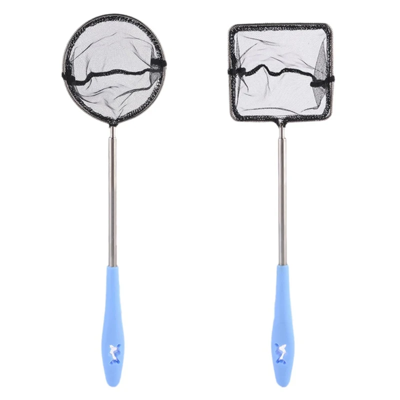 11.11 Folding Fishing Nets Aquarium Fish Net Extend Telescopic Pole Handle Aquarium Square Extendable Shrimp Small