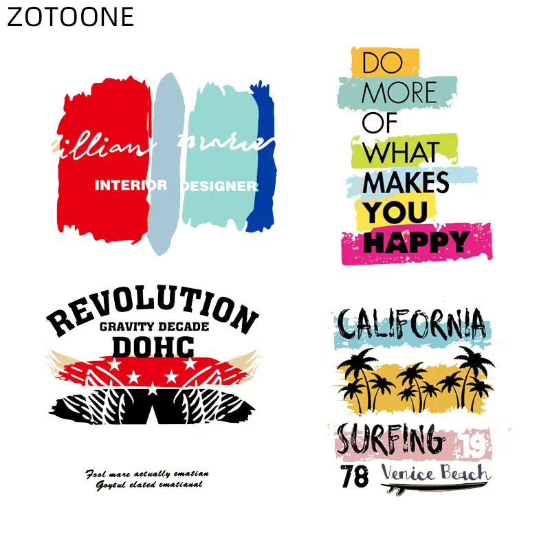 Разноцветные нашивки ZOTOONE с буквами для футболки термонаклейки аппликацией и