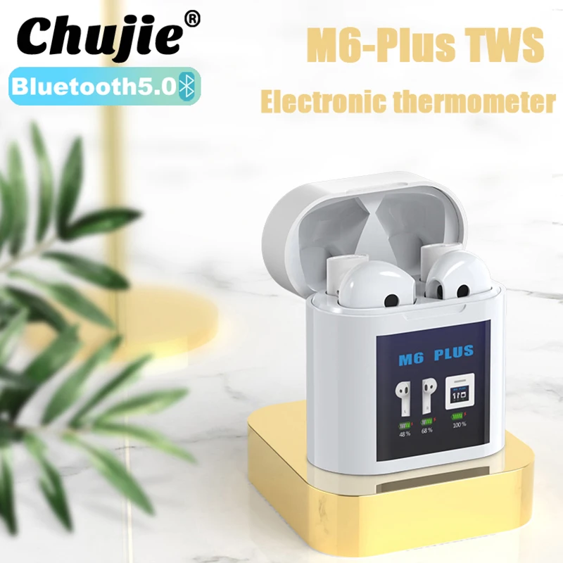 

M6 Plus TWS Earphones Wireless Bluetooth Music Headphones Temperature Detector Waterproof Sport Earbuds For Xiaomi Huawei iPhone