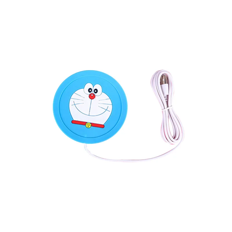 style 2 10pcs Portable USB Warmer Gadget PVC Thin Soft Cup-Pad Coffee Tea Drink Cartoon Usb Heater Tray Mug Pad For 5V Charger Switch - Цвет: style 2