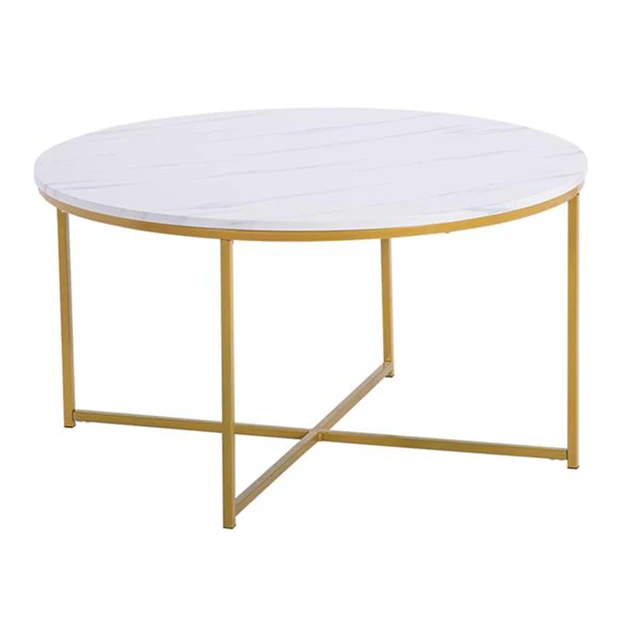 Marble Round Coffee Table 90cm * 90cm * 48.5cm White 1
