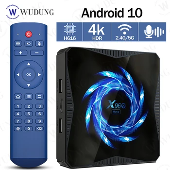 

X96Q MAX Android 10.0 Smart TV Box Allwinner H616 Quad Core 4G 32G/64G 2.4G&5.0G Dual WIIF BT5.0 4K HD Set-Top Box PK X96Q