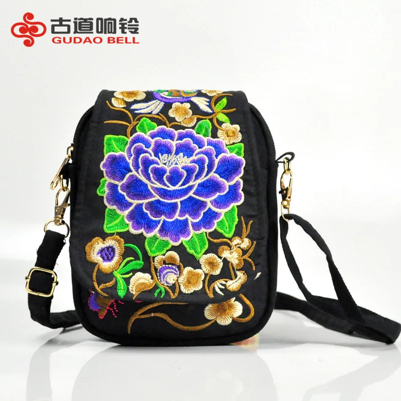 Поперечная граница для Yunnan этнический стиль флип вышивка мобильный телефон сумка оптом характеристики вышитые мини маленькая сумка кошелек