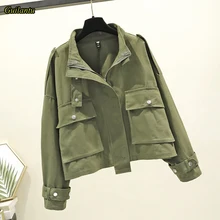 Guilantu Spring Summer Bomber Basic Jacket Women Mandarin Collar Zipper Casual Loose Streetwear Jackets Coat Female Work Clothes