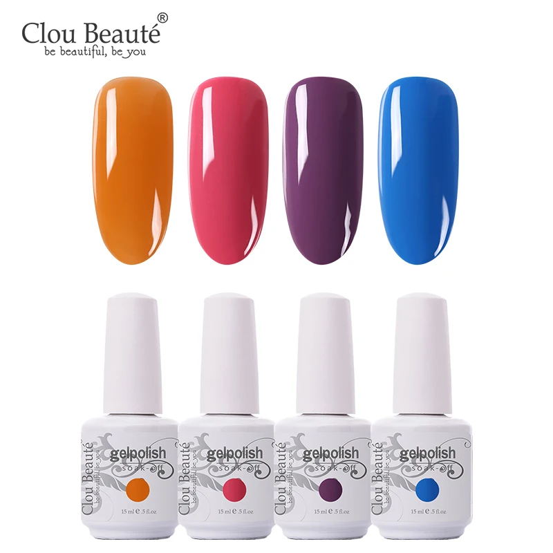 Clou Beaute 4 шт./лот 15 мл УФ-гель для ногтей УФ светодиодный гель лак для ногтей Гибридный Лаки гель лак для ногтей маникюр гель лак - Цвет: ZH19