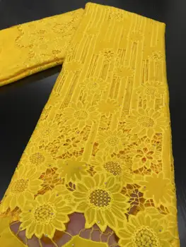 

African White Guipure Lace Fabric 2020 High Quality Nigerian Cord Lace Fabrics Water Soluble Lace For Wedding Sewing YA3396B-3