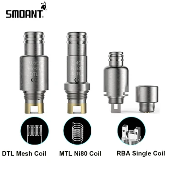 

Original Smoant Pasito Replacement Coil DTL Mesh 0.6ohm/MTL Ni-80 1.4ohm/RBA Single Coil for Pasito Kit for Pasito Pod Cartridge