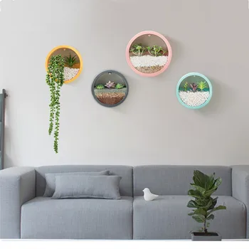 

2 sizes Wall Hanging Flower Wall Vase Flower Container ABS Resin Ornamental Hanging Baskets Wall Mount Flower pots Garden Vases