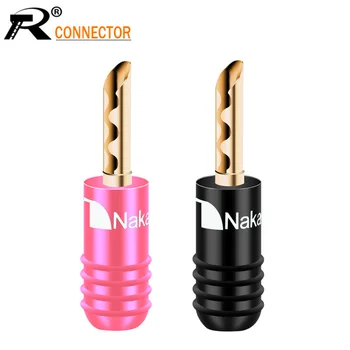 

2Pcs Speaker Nakamichi Banana Plug No Soldering Copper Jack Male Plug Screw Wire Adapter for Audio Video Cable Connector