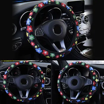 

GLCC Silicone Color Pattern Steering Wheel Cover Universal Interior Accessories Car-styling Fit for 38cm Diameter