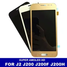 Замена супер AMOLED lcd s для samsung Galaxy J2 J200 J200F J200H lcd сенсорный экран дигитайзер сборка наклейка