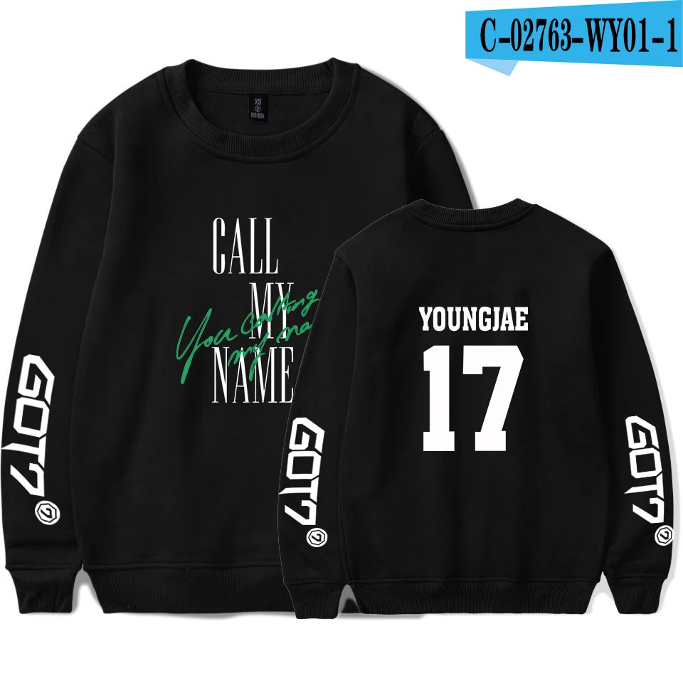 KPOP GOT7 альбом с надписью «Call My Name You Call My Name» толстовка с круглым вырезом и принтом Харадзюку с круглым воротником Мужская/Женская толстовка - Цвет: picture color