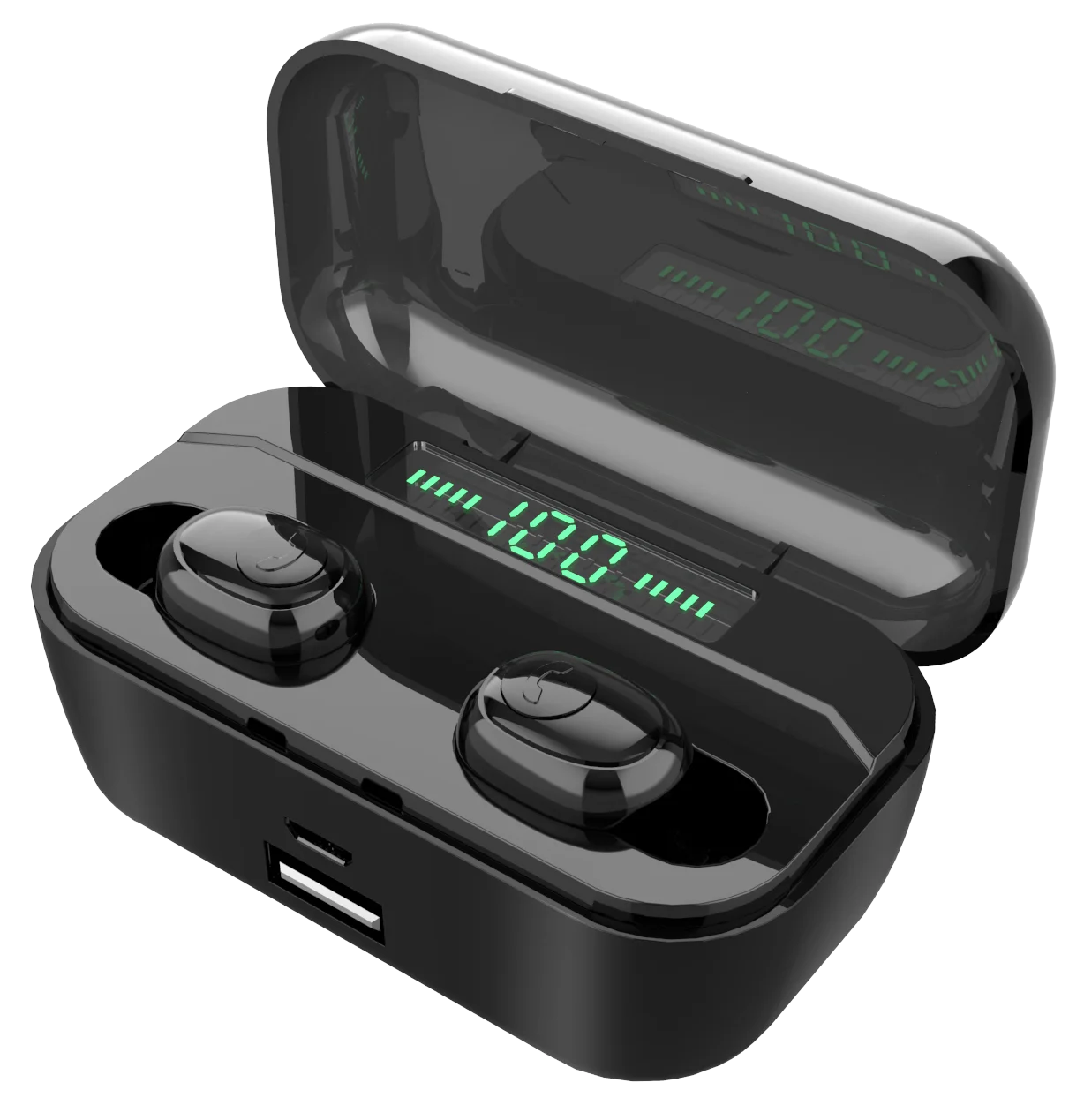 Черный TWS 5,0, Bluetooth, стерео наушники, беспроводные наушники, IPX7, водонепроницаемые наушники, 3500 мА/ч, светодиодный, умный, внешний аккумулятор, держатель для телефона, G6S - Цвет: Черный
