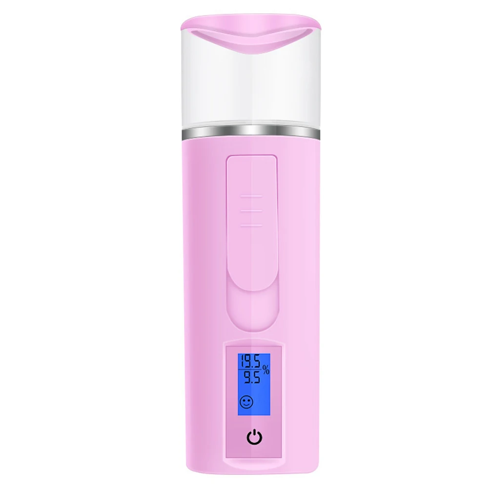 Pink Facial Moisturizing Beauty Instrument USB Charging Portable Nano Mist Spray Atomization Mister Skin Test Hydrating Device#452 - Цвет: Pink
