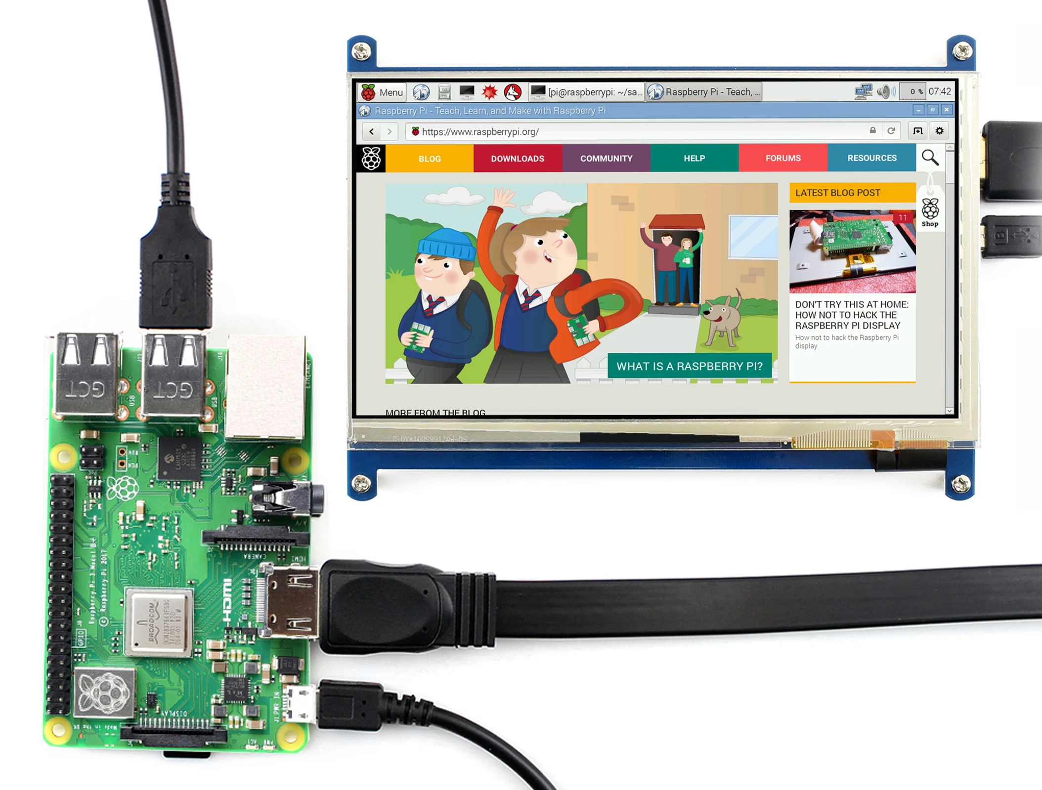 Tela de Toque Hdmi para Raspberry Preto e Banana Waveshare Polegada Hdmi c 1024*600 Capacitivo Interface pi bb - Pro 7 Lcd - Imagem 3