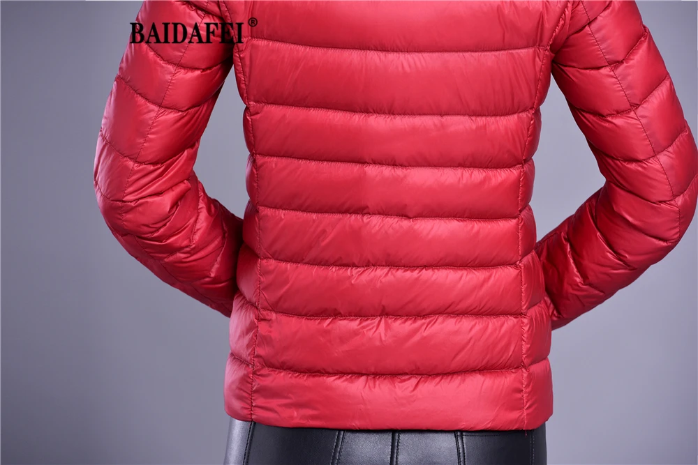 Women's Short Slim Fit Puffer Jacket 2023 New Spring Stand Collar Ultra Light Weight Portable Windproof White Duck Down Coat