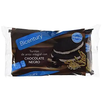 

Bicentury - Tortitas Nackis - Arroz Integral Con Chocolate Negro - 4 x 32.6 g - [Pack de 7]