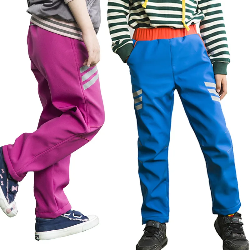 Индивидуальные Детские технические штаны для мальчиков и девочек новые стильные лыжные штаны с начесом для больших мальчиков