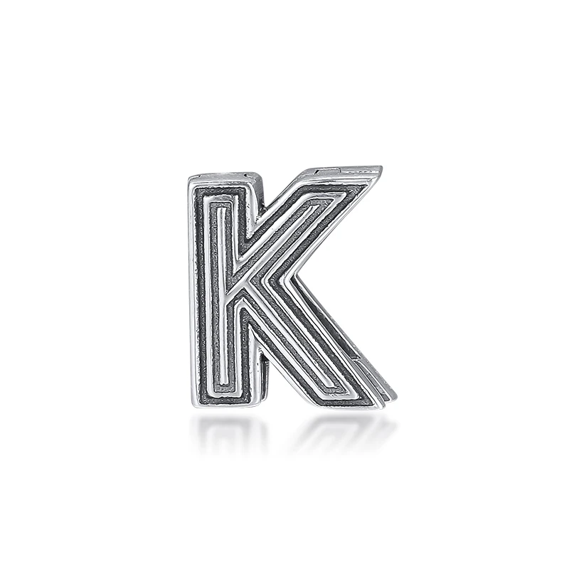 DIY Подходит для Pandora шармы браслеты письмо K клип бусины стерлингового серебра 925-ювелирные изделия