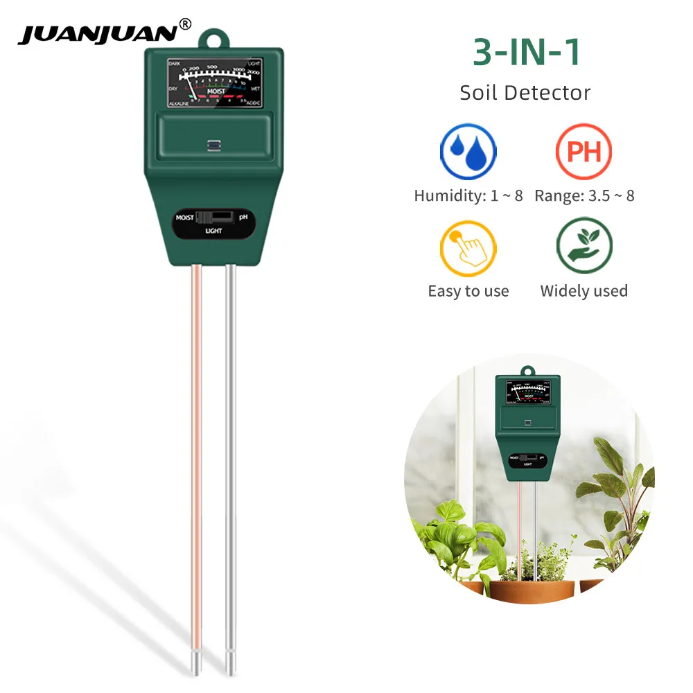 3 in 1 Soil Humidity Tester PH Moisture Light Test Meter for Garden Plant Flower 