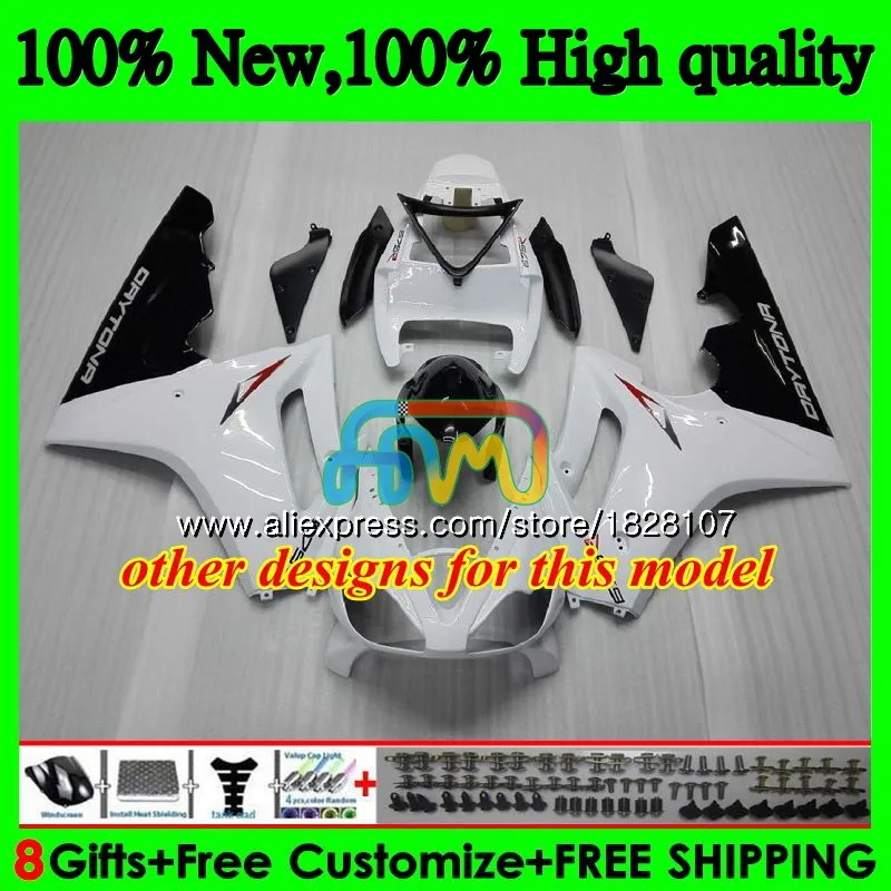 OEM средства ухода за кожей для Triumph Daytona 675 02 03 04 05 06 07 08 76BS. 14 Daytona675 2002 черный белый 2003 2004 2005 2006 2007 2008 обтекатель