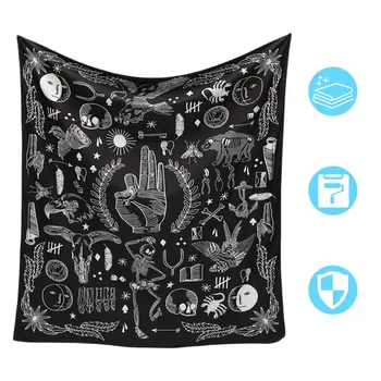 

Home Printed Tapestry Household Wall Hanging Decorative Beach Towel Multi-purpose Bath Towel for Beach Home (Black)