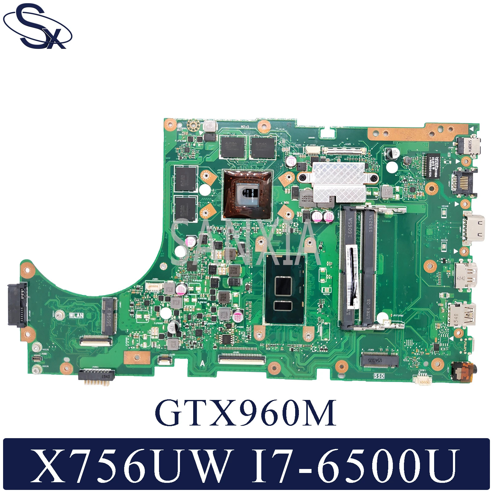 Материнская плата KEFU X756UXM для ноутбука ASUS X756UW оригинальная материнская I7-6500U GTX960M |