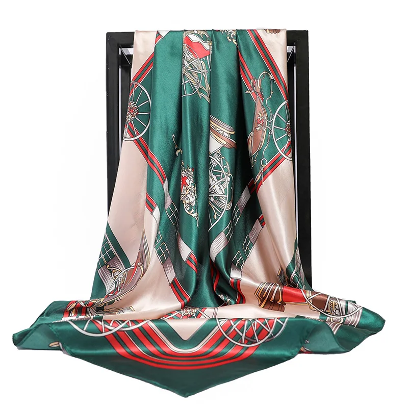 Модная квадратная Бандана с принтом цепи популярный атласный платок 90x90 см новый