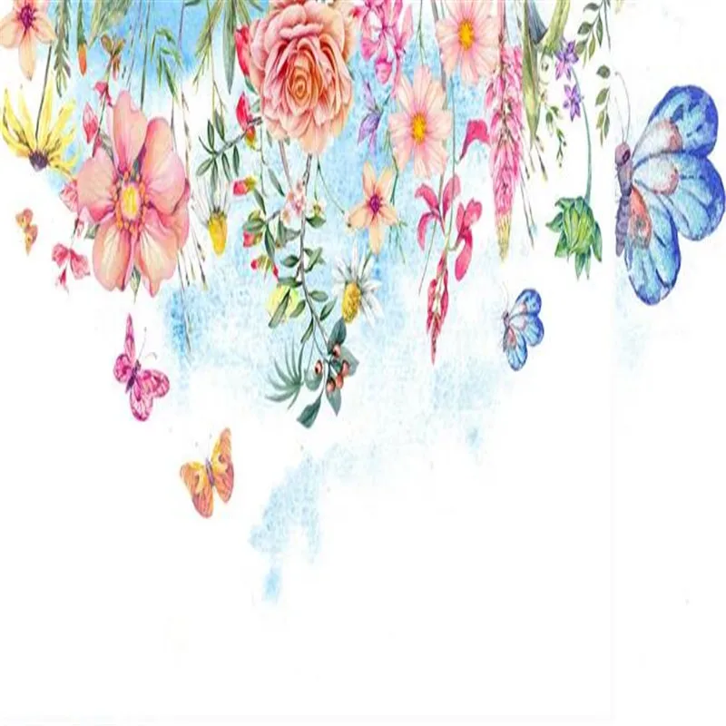 Large 3D wallpaper mural custom modern hand painted flowers background wallpaper mural