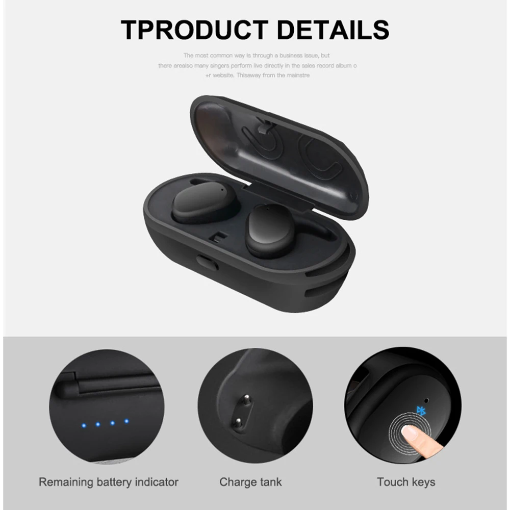 TWS беспроводной bluetooth Сенсорный Водонепроницаемый Мини Бас спортивные наушники с зарядным устройством bluetooth гарнитура