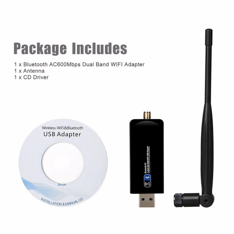 Zapo W67L-5Db 600 Мбит/с 5G двухдиапазонный Bluetooth 4,0 Usb Wifi адаптер беспроводной 802,11 Ac поворотная антенна сетевая карта forDeskt
