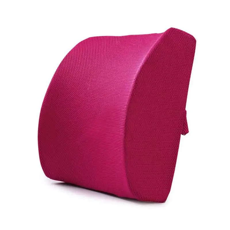Rose pink Memory Foam поясничного подушку Поддержка мягкое сиденье подушки дышащий здравоохранения массажер для спины Универсальный Автомобильный Офис облегчение боли - Название цвета: Rose pink