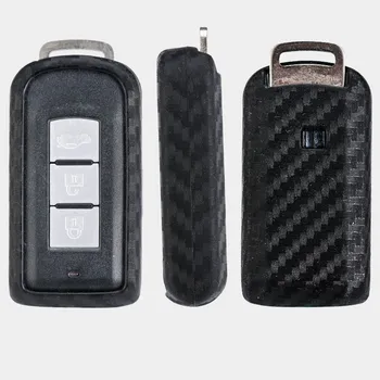 

For Mitsubishi Outlander Lancer 10 Pajero Sport ASX RVR L200 Smart Key Carbon Fiber Pattern Silicone Car key Cover Cases