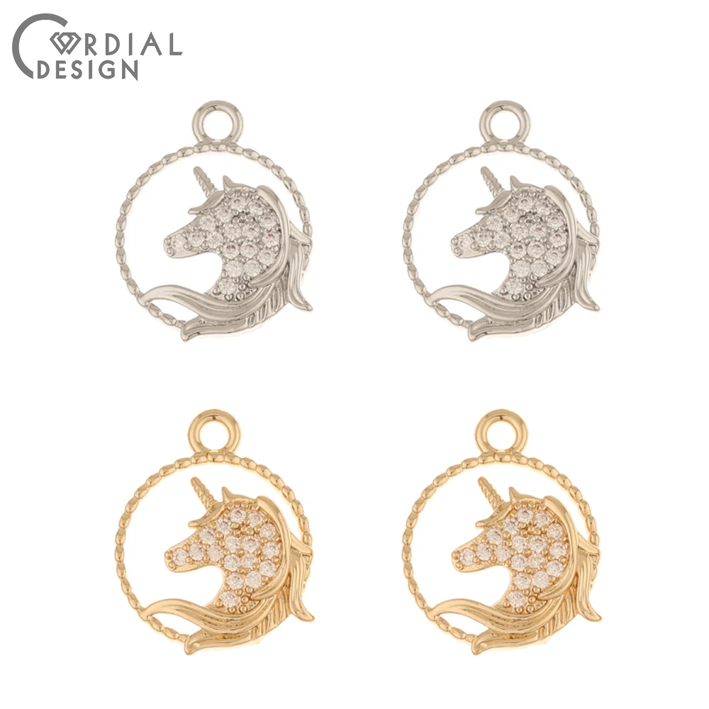 Cordial Design 50Pcs 14*18MM Jewelry Accessories/DIY Charms/Animal Shape/CZ Pendant/Hand Made/Jewelry Findings & Components - cordial