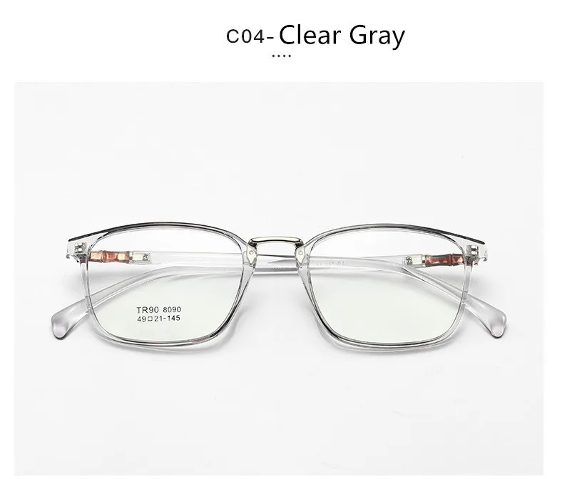 C4 Clear Gray Женские мужские прозрачные очки, цветочные очки, оптические очки по рецепту, оправа для близорукости, очки для чтения, оправа - Цвет оправы: C4 Clear Gray